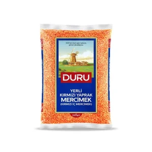 Duru Yerli Kırmızı Yaprak Mercimek (Kırmızı İç Mercimek) (1000 gr)
