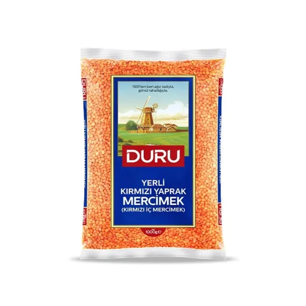 Duru Yerli Kırmızı Yaprak Mercimek (Kırmızı İç Mercimek) (1000 gr)